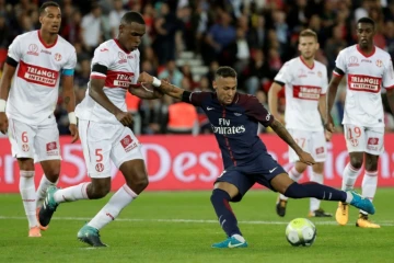 La recrue vedette du PSG Neymar inscrit son 2e but face à Toulouse, le 20 août 2017 au Parc des Princes