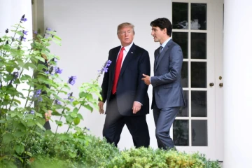 Le président américain Donald Trump et le Premier ministre canadien Justin Trudeau à la Maison Blanche le 11 octobre 2017
