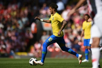 La star du Brésil Neymar lors du match amical contre la Croatie, le 3 juin 2018 à Liverpool 