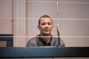Samir Dardouri, accusé d'avoir tué un étudiant de 21 ans, Jérémie Labrousse, devant le tribunal d'Aix-en-Provence, le 12 mai 2017 