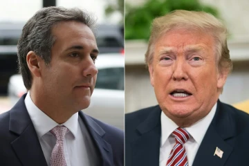 Photomontage présentant l'avocat Michael Cohen (à gauche) et le président Donald Trump (à droite)