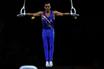 Le Français Samir Aït Saïd, médaillé de bronze aux anneaux aux Mondiaux, le 12 octobre 2019 à Stuttgart