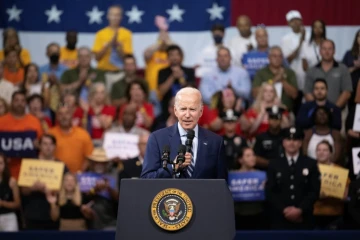 Le président américain Joe Biden à Wilkes-Barre, le 30 août 2022 en Pennsylvanie