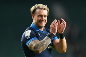 L'arrière Stuart Hogg après la victoire de l'Ecosse sur l'Angleterre dans le Tournoi le 4 février 2023 au stade de Twickenham à Londres