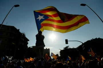 Des partisans de l'indépendance de la Catalogne dans les rues de Barcelone, le 11 septembre 2016 