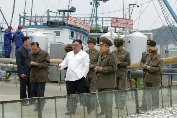 Le dirigeant nord-coréen Kim Jong Un, sur une photo diffusée le 19 novembre 2019 par l'agence officielle nord-coréenne KCNA