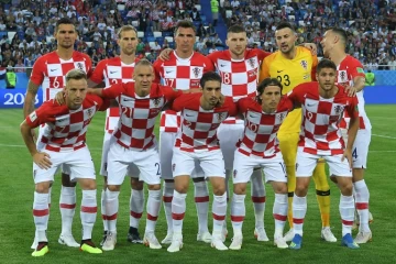 Equipe de Croatie avant le match de Coupe du monde contre le Nigeria, le 16 juin 2018 à Kaliningrad