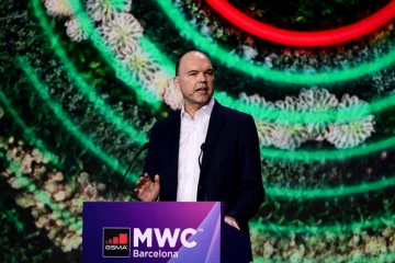 Le logo 5G au salon mondial du mobile
