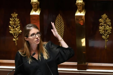 La présidente des députés LREM Aurore Bergé à l'Assemblée nationale à Paris