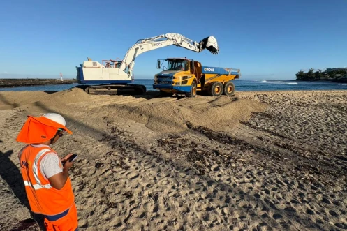 Plage des Roches Noires : le Territoire de l'ouest informe de travaux en cours