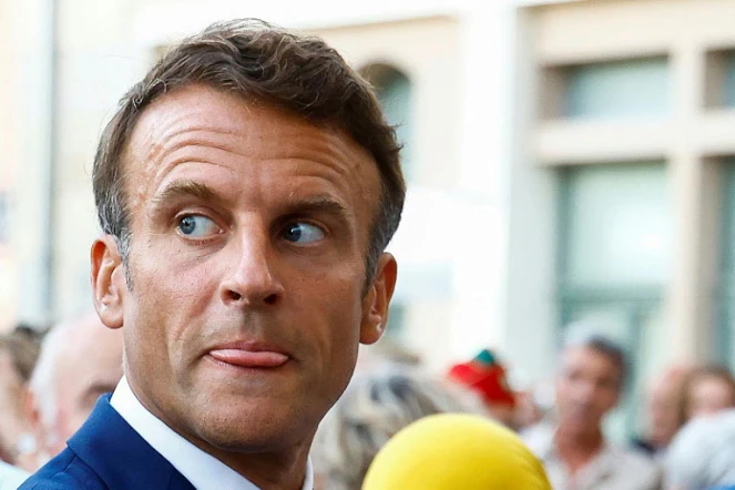 Le président français Emmanuel Macron à Bormes-les-Mimosas le 19 août 2022