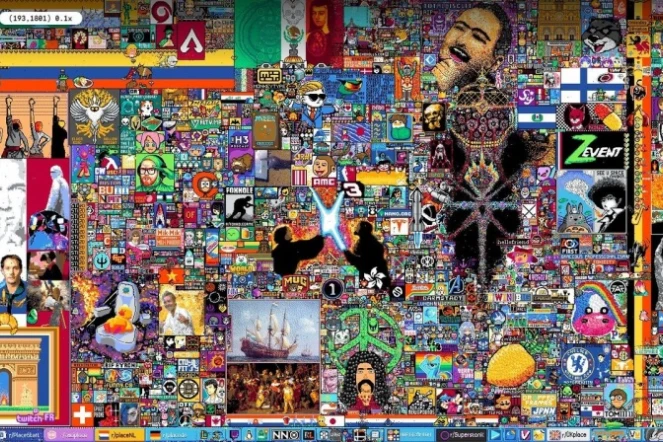 fresque géante virtuelle pixels reddit