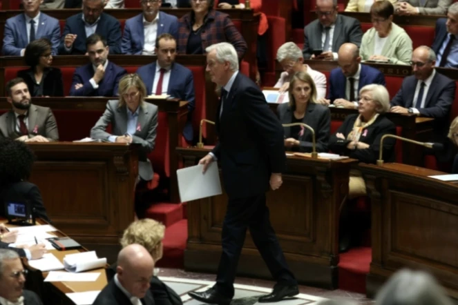 Michel Barnier peu avant son discours de politique générale à l'Assemblée nationale, le 1er octobre 2024 ( AFP / ALAIN JOCARD )