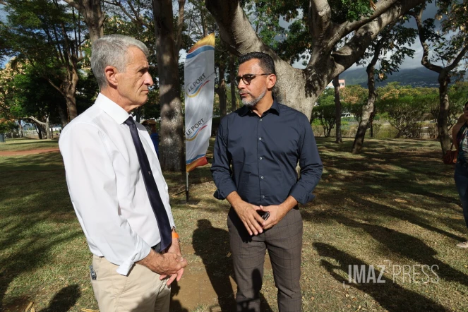 Patrice Latron au Port avec Olivier Hoarau