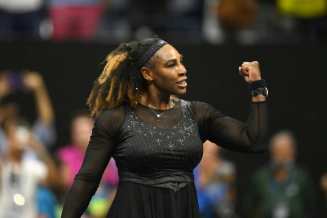 L'Americaine Serena Williams après sa victoire au 2e tour de l'US Open face à la N.2 mondiale Anett Kontaveit, le 31 août 2022