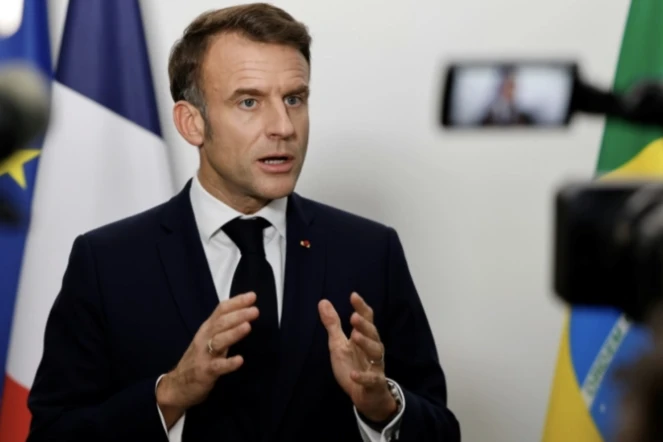 Emmanuel Macron à Rio de Janeiro, le 19 novembre 2024 ( AFP / Ludovic MARIN )