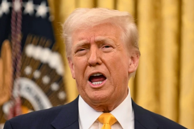 Donald Trump à la Maison Blanche à Washington, le 21 février 2025