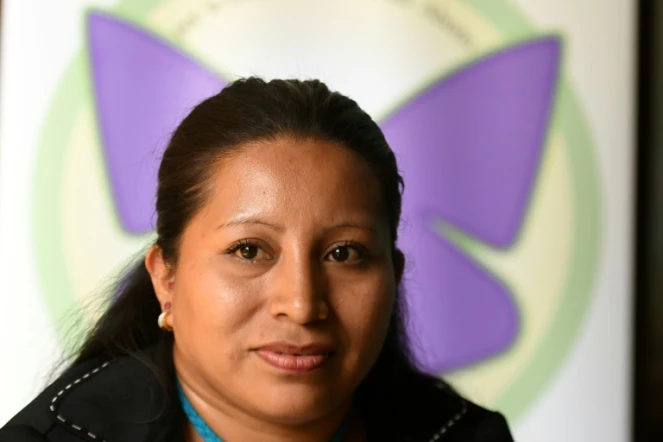 La Salvadorienne Teodora Vasquez, qui vient de passer 11 ans derrière les barreaux pour une fausse couche lors d'une interview avec l'AFP à San Salvador, le 22 février 2018