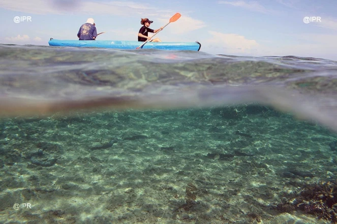 Kayak dans le lagon 