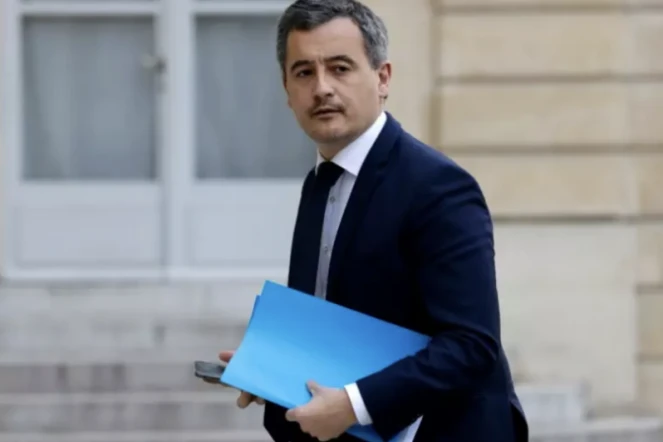 Le ministre de l'Intérieur Gérald Darmanin arrive à l'Elysée, le 27 mars 2023 à Paris ( AFP / Ludovic MARIN )