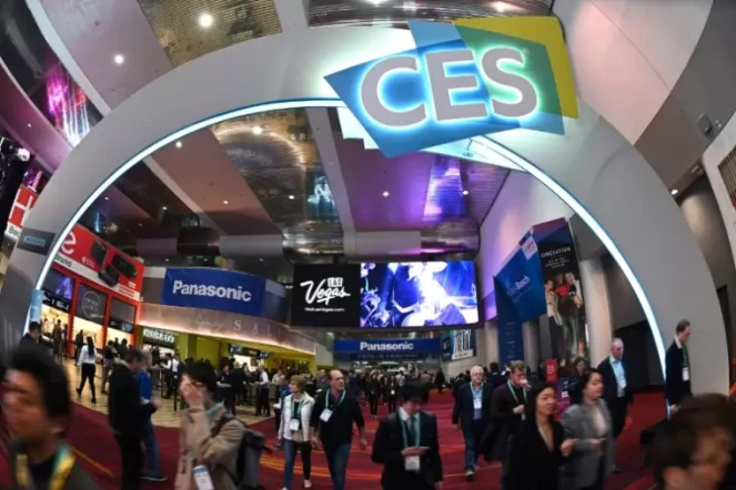 L'entrée du Consumer Electronics Show de Las Vegas, au Nevada, en 2020 