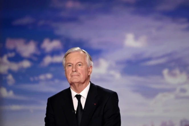 Le Premier ministre Michel Barnier au journal télévisé de France 2 à Paris, le 22 septembre 2024 ( POOL / Julie SEBADELHA )