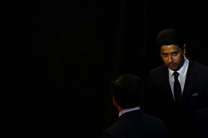 Le président qatari du Paris Saint Germain, Nasser al-Khelaifi, assiste au Congrès de l'UEFA à Paris, le 8 février 2024.
