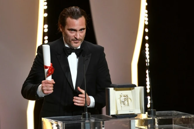 Joaquin Phoenix L'Américain Joaquin Phoenix prix d'interprétation masculine du 70è Festival de Cannes pour sa performance dans "You Were Never Really  Here", le 28 mai 201