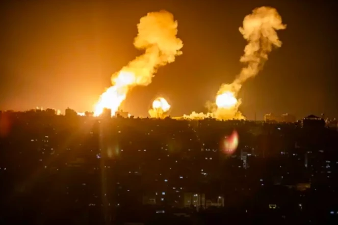 Frappes israéliennes sur la bande de Gaza, le 7 avril 2023 ( AFP / - )