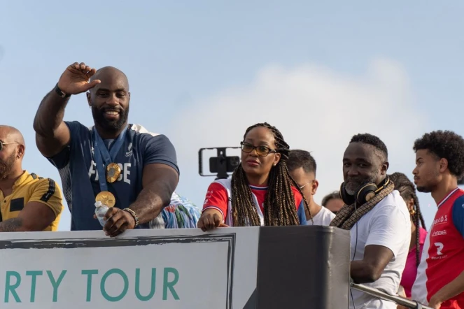 Arrivée à Pointre-à-Pitre du quintuple champion olympique Teddy Riner ce mardi 6 août 