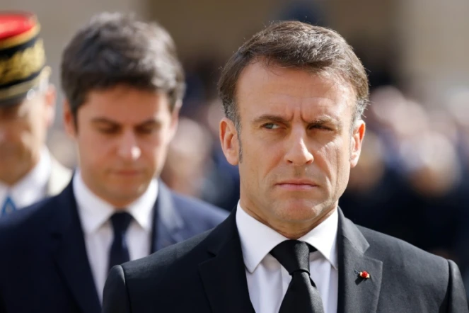 Emmanuel Macron avec le premier ministre, Gabriel Attal, à Paris, le 20 mars 2024