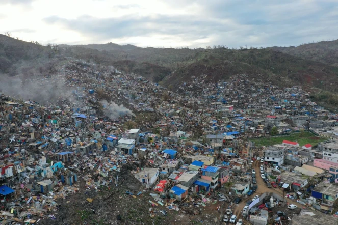 cyclone Chido Mayotte , photos aériennes de Kaweni 