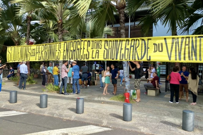 manifestation devant kelonia juin 2022