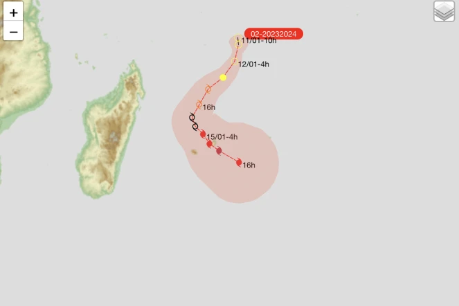 La zone suspecte commence à prendre forme à plus de 1.000 km au nord-nord-est de La Réunion [?]