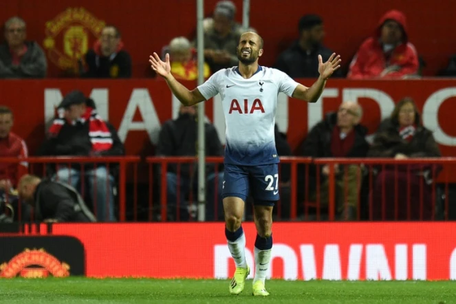 Le milieu de terrain de Tottenham Lucas Moura auteur d'un doublé lors de la victoire face à Manchester United 3-0 à Old Traffortd en 3e journée du championnat d'Angleterre le 27 août 2018