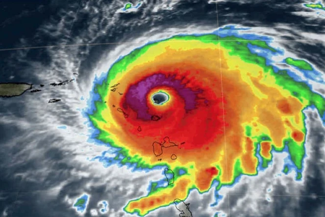 L\'ouragan Irma vu de l\'espace, sur une image fournie le 4 septembre 2017 par la Nasa