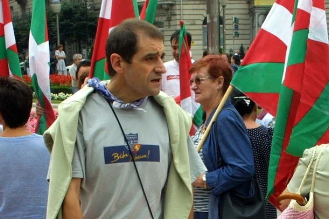 Jose Antonio Urrutikoetxea, alias « Josu Ternera », lors d?une manifestation en août 2002 à Bilbao en Espagne (RAFA RIVAS / AFP)