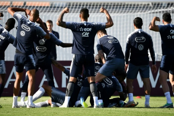 L'équipe de France à l'issue d'un entraînement à Istra, le 2 juillet 2018