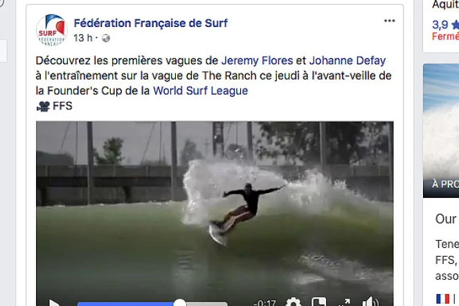 Surf - Johanne Defay et Jérémy Florès dans une piscine à vague