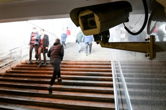 Une caméra de surveillance dans un passage souterrain, le 27 janvier 2020 à Moscou