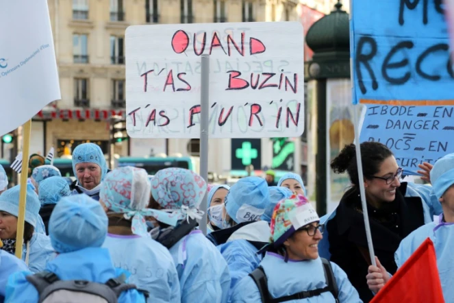 Manifestation d'infirmiers à Paris le 7 novembre 2019