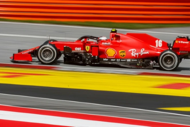Le Monegasque Charles Leclerc au volant de sa Ferrari le 12 juillet 2020 lors du Grand prix de Styrie au Spielberg en Autriche. 