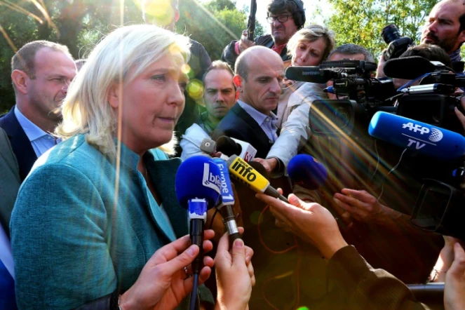 La présidente du FN Marine Le Pen à Amiens, le 20 septembre 2015