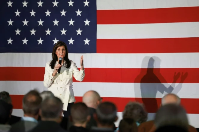 La candidate à la primaire républicaine Nikki Haley, en meeting à Rochester, dans l'Etat du New Hampshire, le 17 janvier 2024