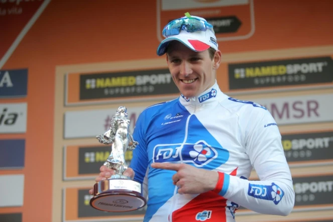 Le coureur de la FDJ Arnaud Démare, vainqueur de la classique Milan - San Remo, le 19 mars 2016