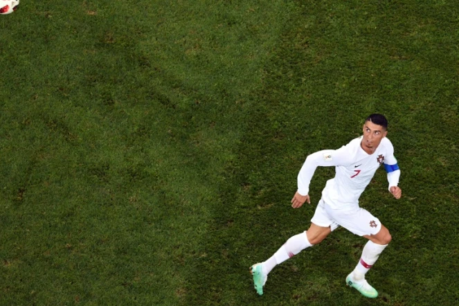 L'attaquant portugais Cristiano Ronaldo lors du 8e de finale face aux Uruguayens, à Sotchi, le 30 juin 2018