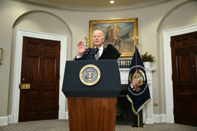 Le président américain Joe Biden à Washington le 8 mars 2022
