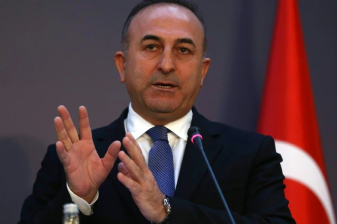 Le ministre turc des Affaires étrangères Mevlut Cavusoglu lors d'une conférence de presse à Ankara, le 25 janvier 2016