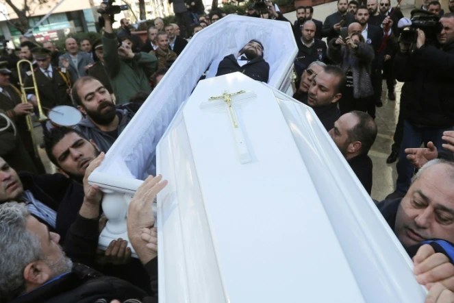 Funérailles, le 3 janvier à Beyrouth, d'Elias Wardini, l'une des 39 victimes de l'attentat du nouvel an à Istanbul 