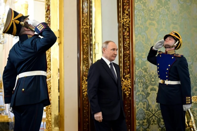 Le président russe Vladimir Poutine au Kremlin, à Moscou, le 14 mai 2025